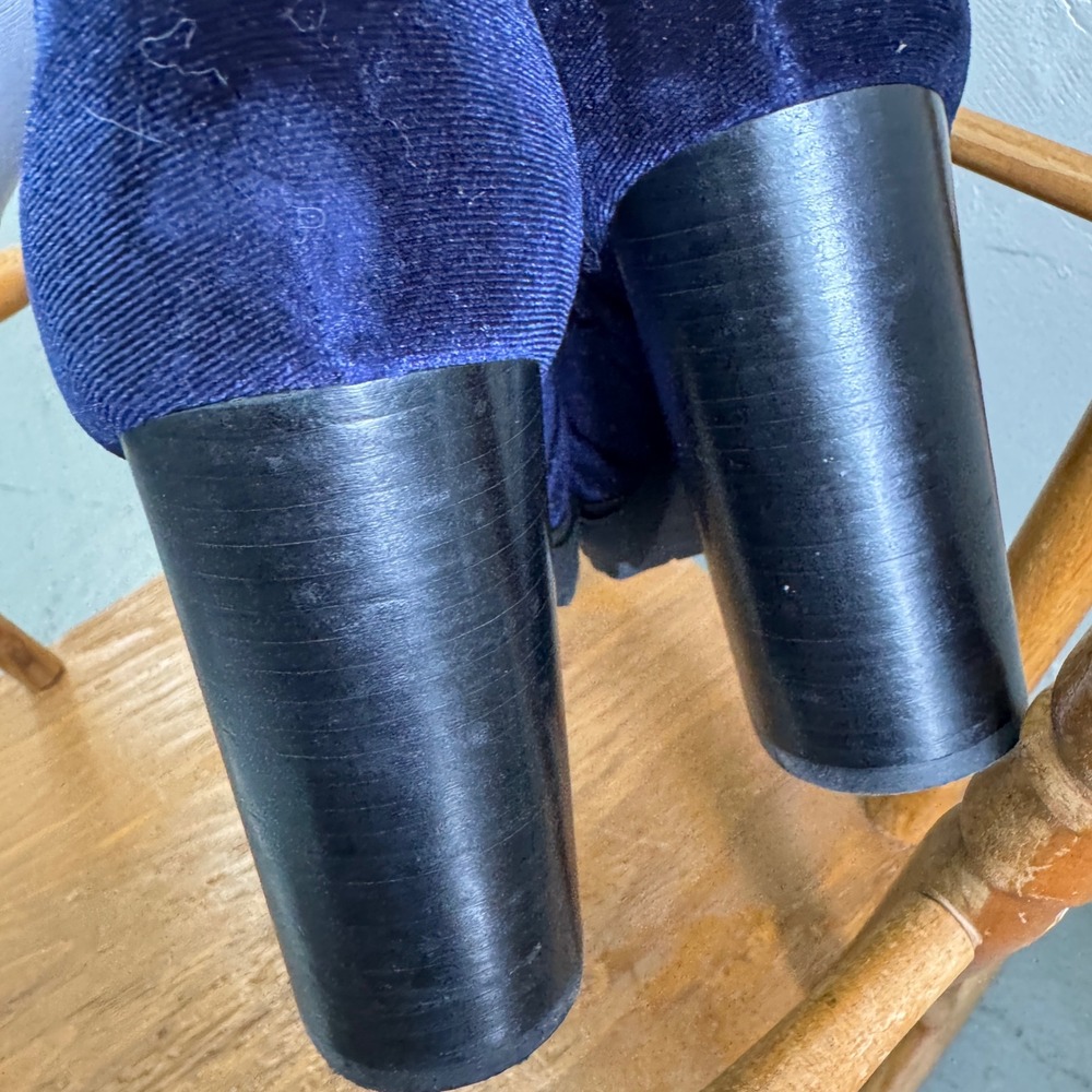 Steve Madden Laurie Navy Blue Velvet Platform Lace Up Block Heel Ankle Boot 8.5M - Picture 14 of 15